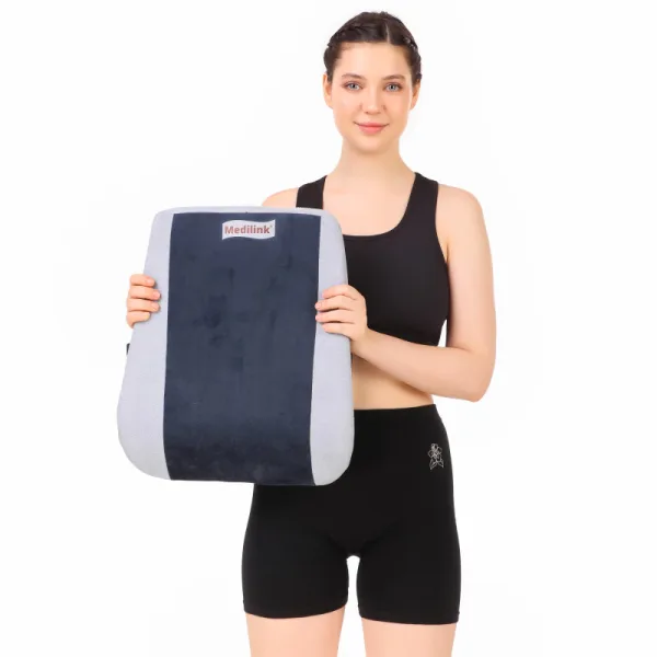 BeltWala Medilink Orthopedic Back Rest Cushion | Ergonomic Lumbar Support Pillow | Memory Foam Back Support for Office Chair, Car Seat & Home | Posture Correction & Lower Back Pain Relief