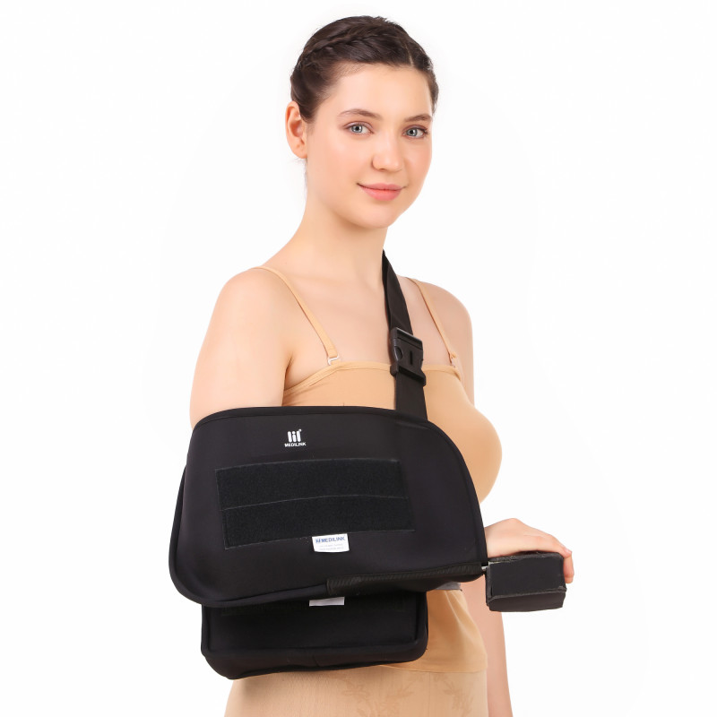 Shoulder Abduction Sling & pillow - Immobilizer for Injury Support - Pain Relief Arm Pillow for Rotator Cuff, Sublexion, Surgery, Dislocated, Broken Arm - Brace Includes Pocket Strap
